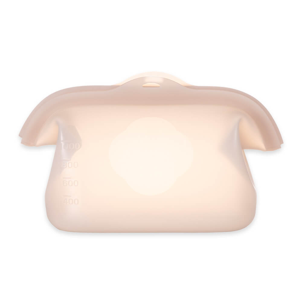 しっかり口が開くマルチシリコーンバッグ 1000ml ベージュグレー