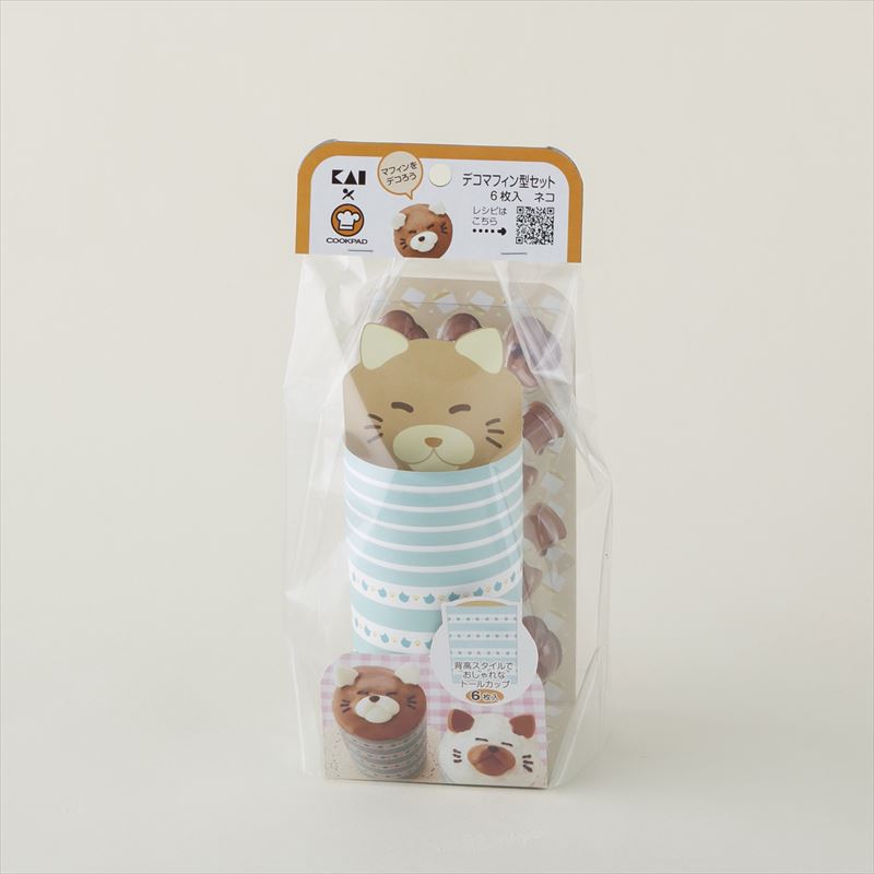 【ブラックフライデー特別価格】デコマフィン型 ネコ ６枚入