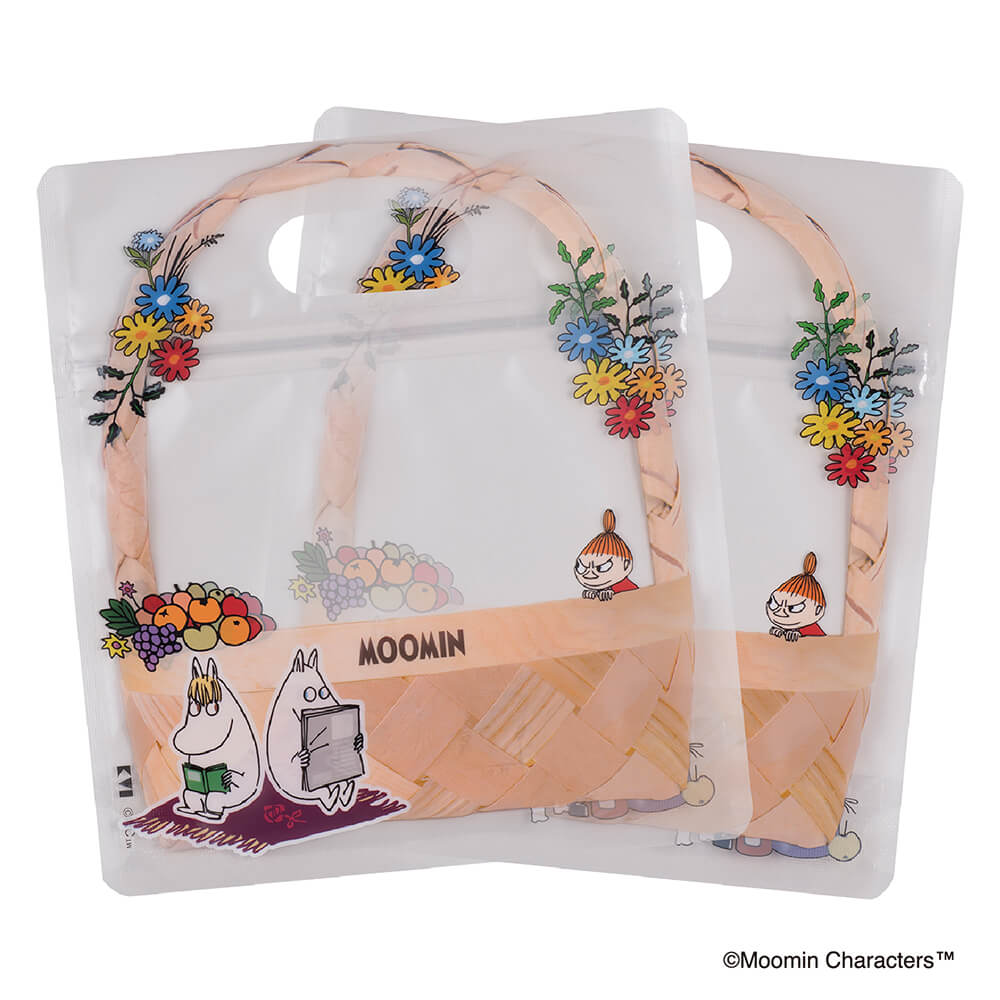 ラッピングバッグ（ムーミンたちとカゴ）