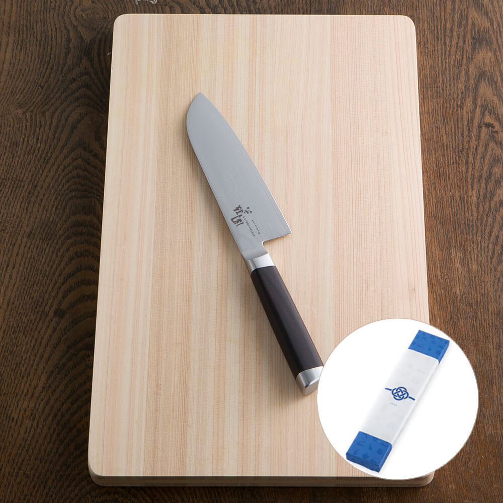 【名入れ対応】 関孫六 ダマスカス 小三徳包丁 145mm / ギフト包装付き(KAI Gift)