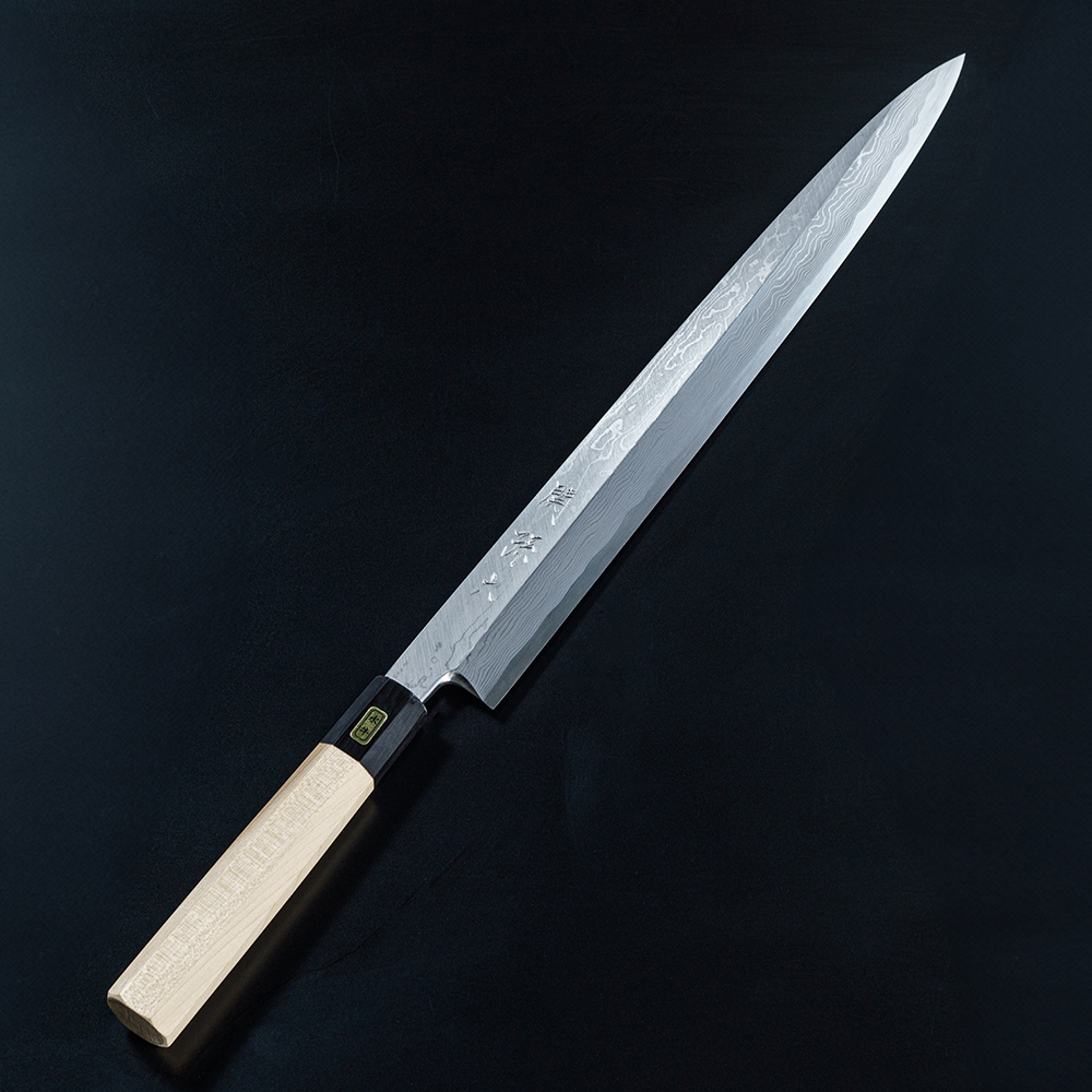 関孫六 青紙鋼ダマスカス（青紙2号） 柳刃 330ｍｍ