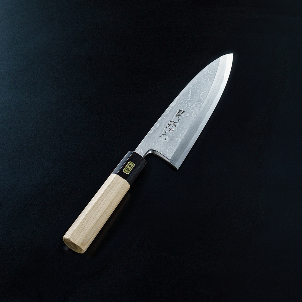 関孫六 青紙鋼ダマスカス（青紙2号） 出刃 150ｍｍ